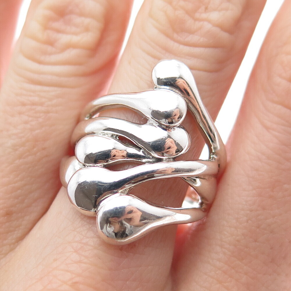 HAGIT GORALI 925 Sterling Silver Vintage Israel Modernist Ring Size 9